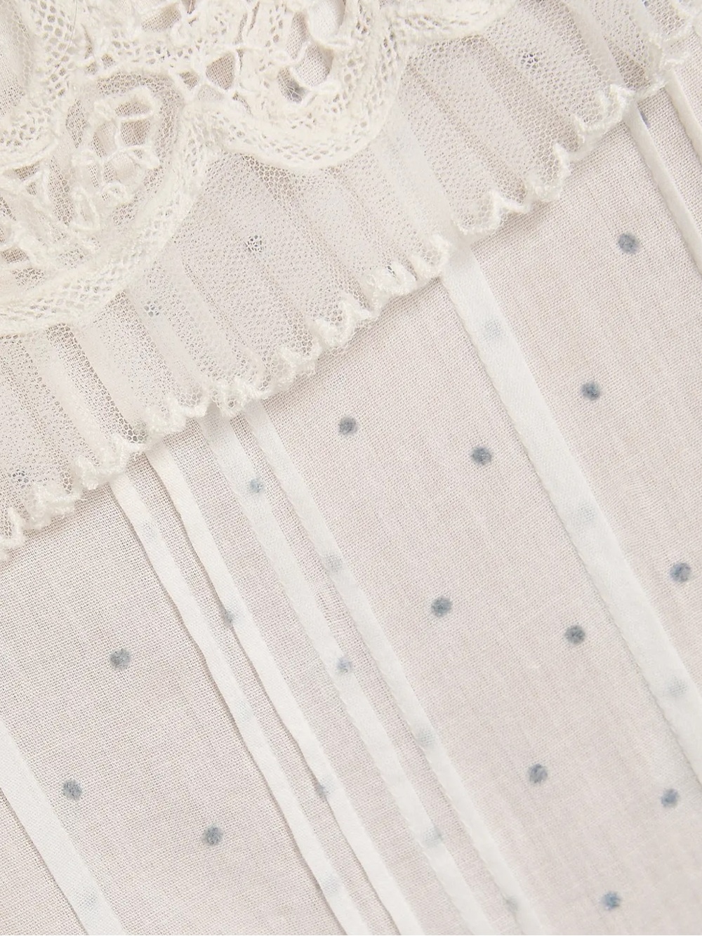 Doen Oleta Polka Dot Lace Collar Top - Picture 3 of 10